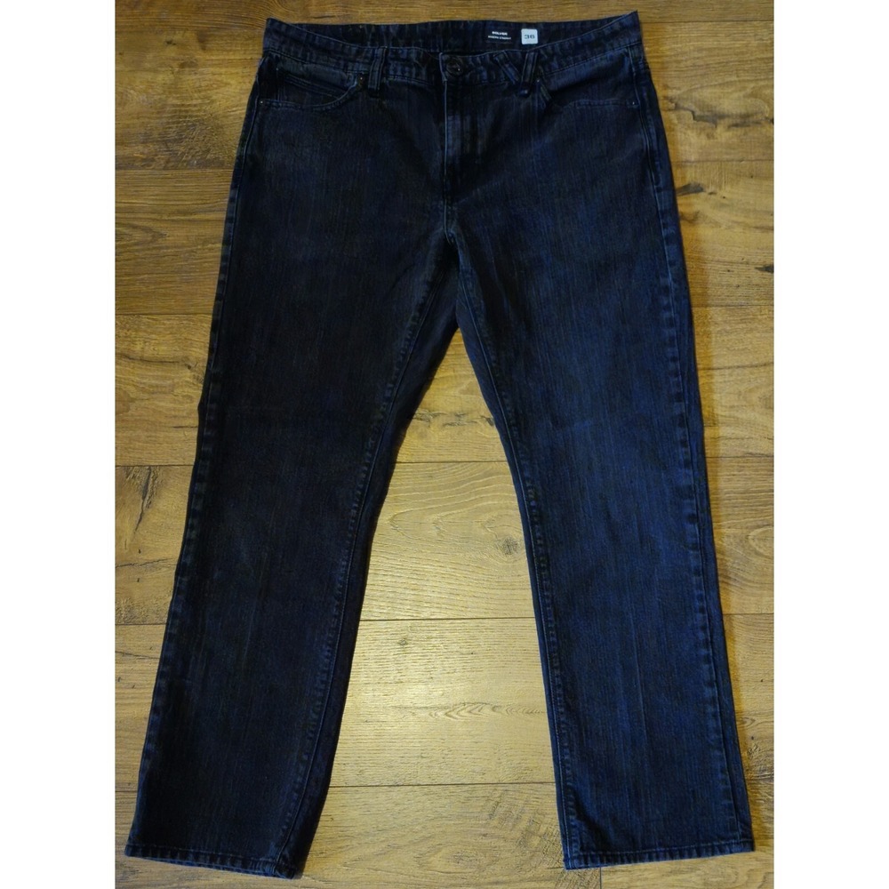 Volcom Solver Jeans Modern Fit Denim Men's Size 36 X 29 Black Straight (37x29)**